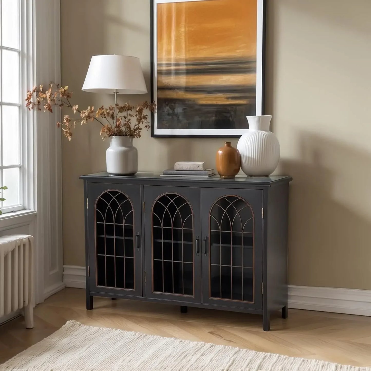 Antique Accent Cabinet with Doors