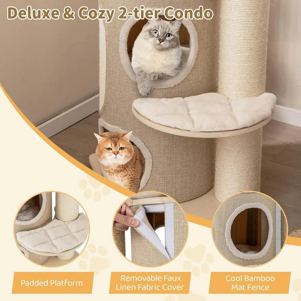 Multi-Level Tall Cat Tower with 2-Story Condo
