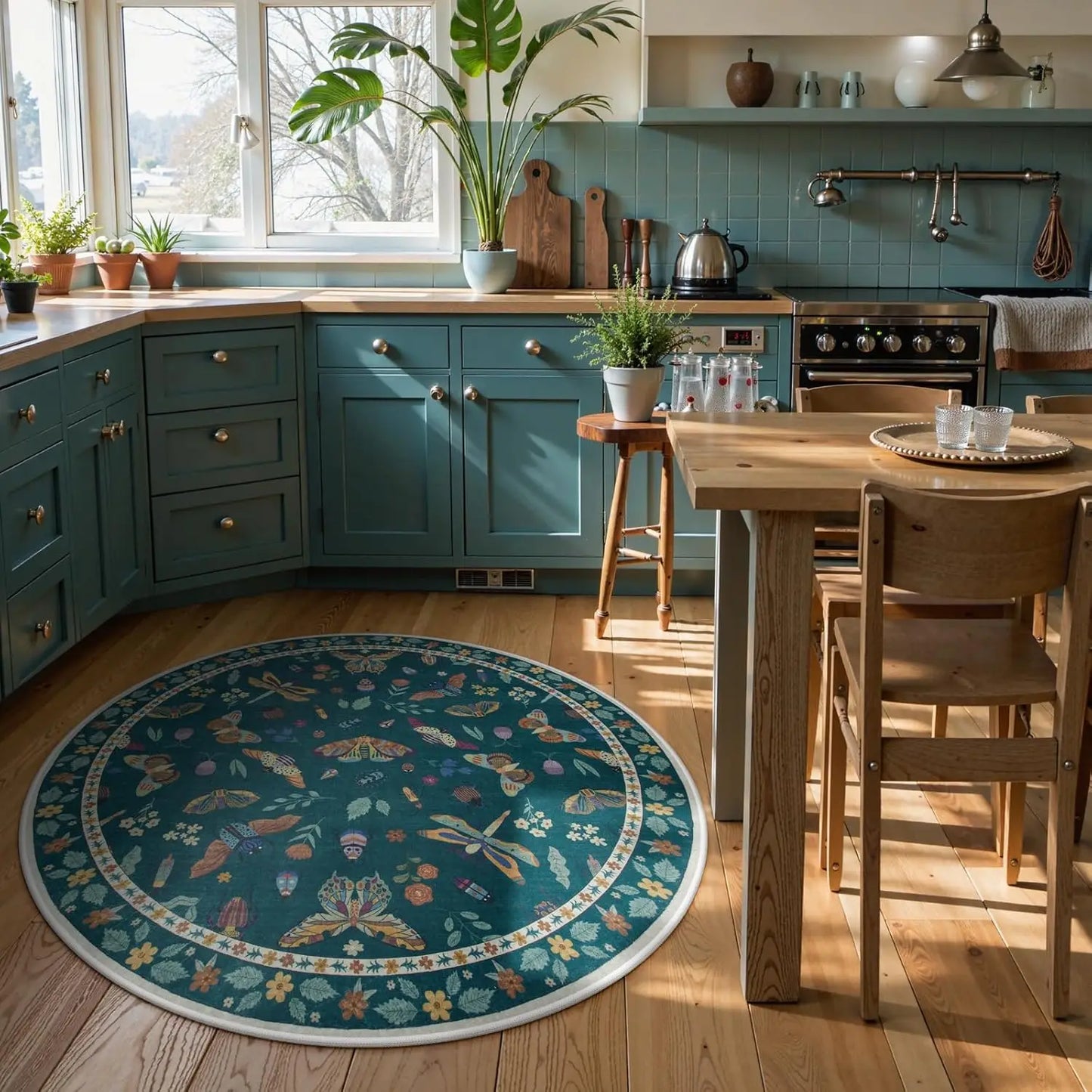 Non-Slip Soft Round Rug 4Ft Ultra-Thin