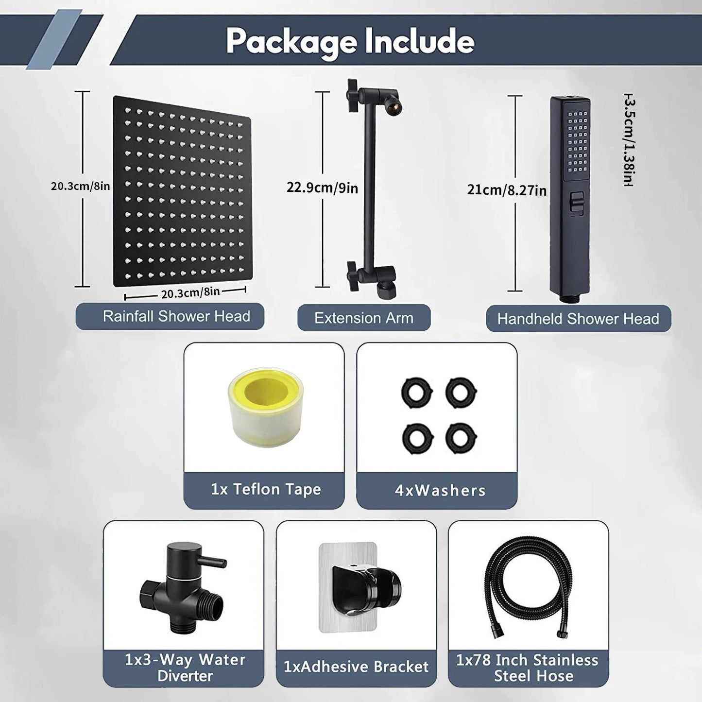 Chrome Plated Stainless Steel Pressurized Shower Set