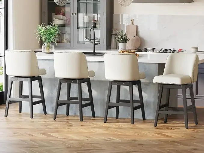 Set of 4, 26" Swivel Counter Height Bar Stools