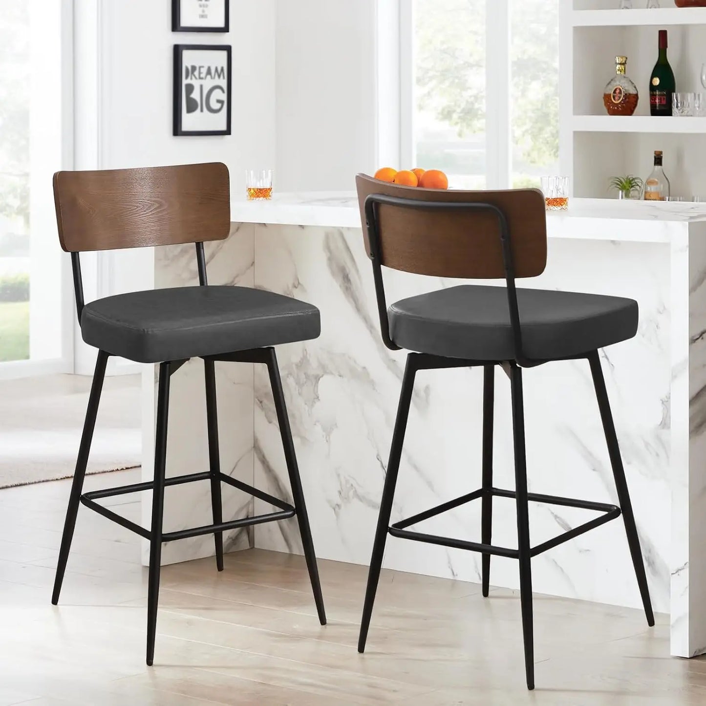 Counter Height Swivel Bar Stools Set of 4