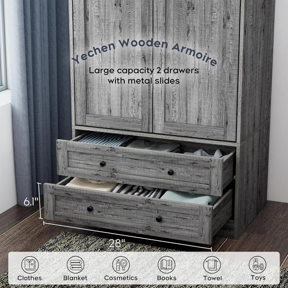 Modern Functional Clothes Cabinet with Adjustable Shelf