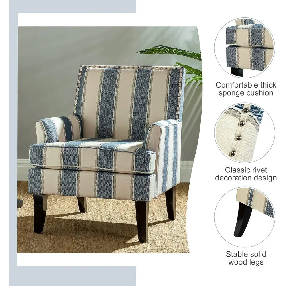 Accent Chair with Arms and Wooden Legs
