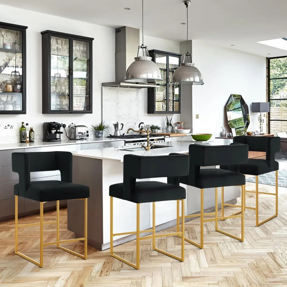 Velvet Counter Height Bar Stools Set of 4