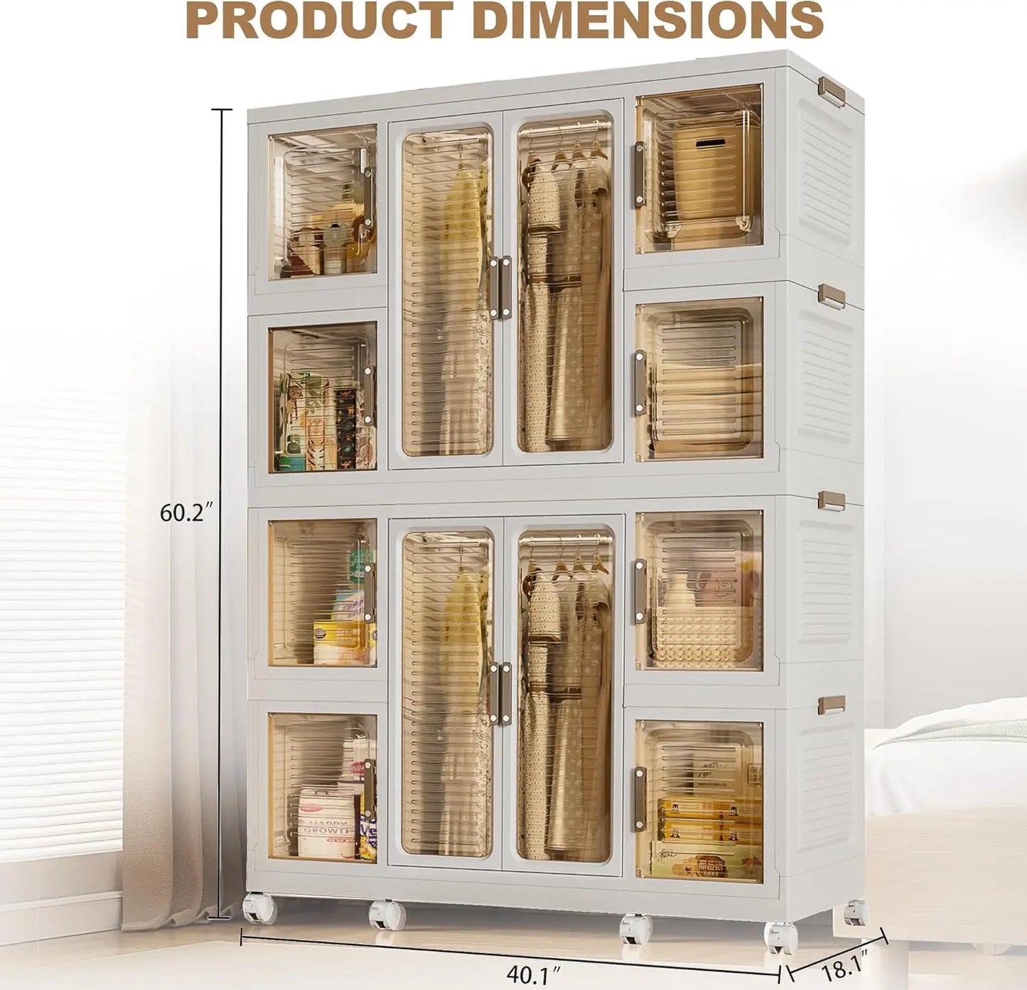 Large Collapsible Wardrobe with Wheels