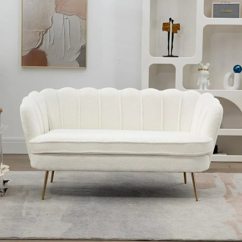 59” Modern 2 Seater Sofa with Flower Backrest