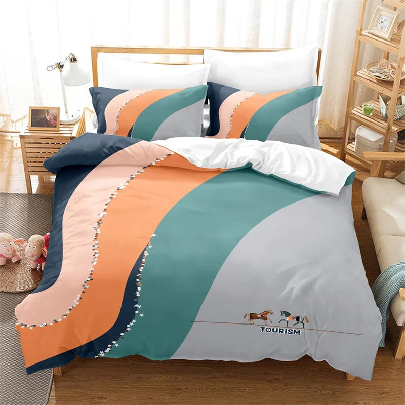 Luxury Horse Print Bedding Set