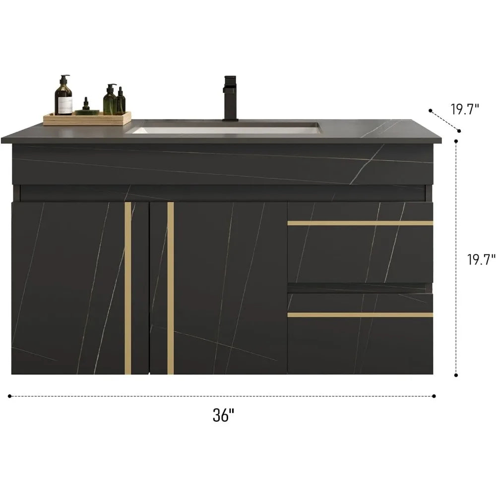 Floating Bathroom Vanity with Ceramic Sink
