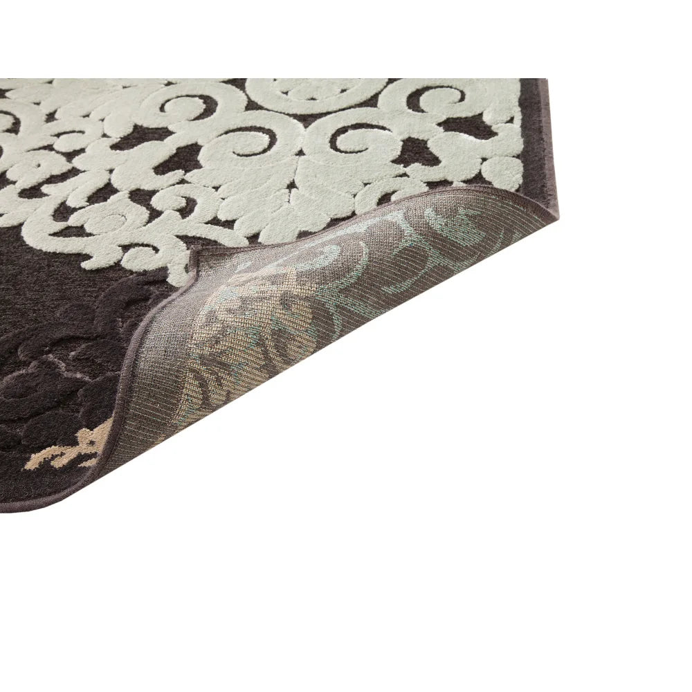 Charcoal/Ivory/Lt. Blue Area Rug