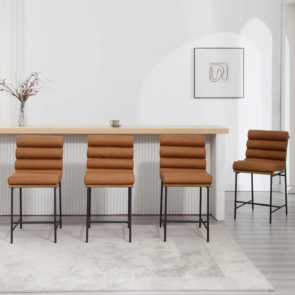 25" Modern Upholstered Counter Stools Set of 4