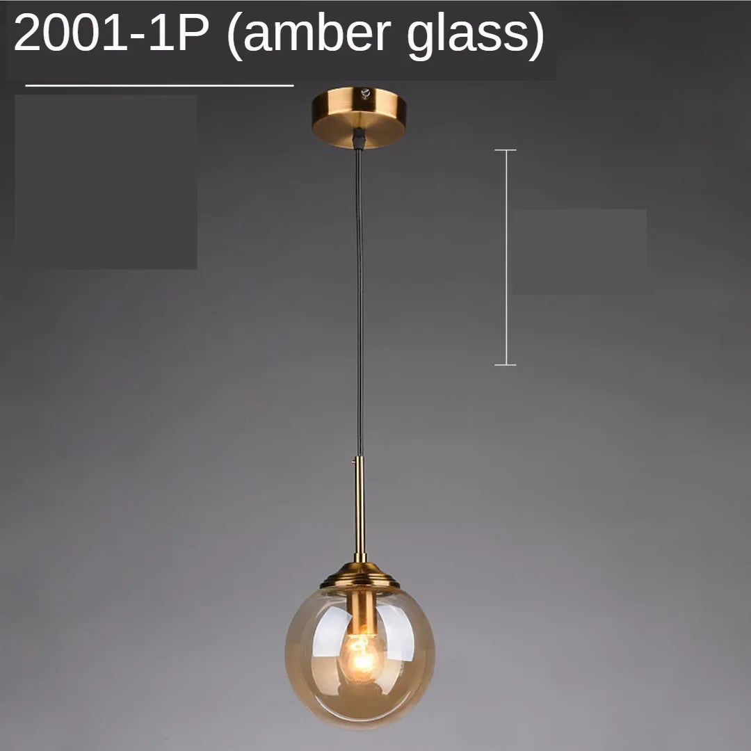Modern Glass Ball Pendant Lighting Fixture