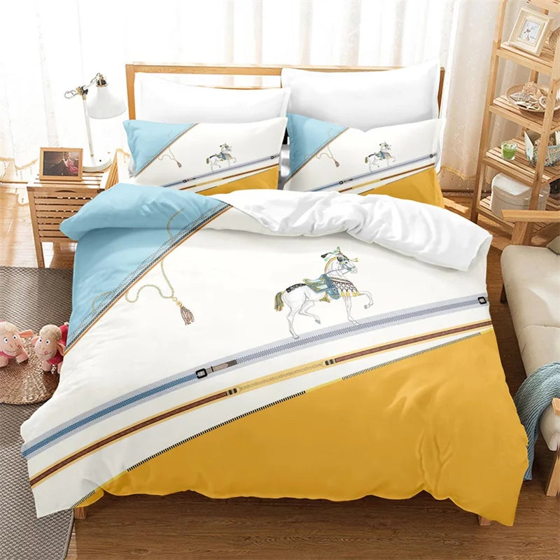 Luxury Horse Print Bedding Set