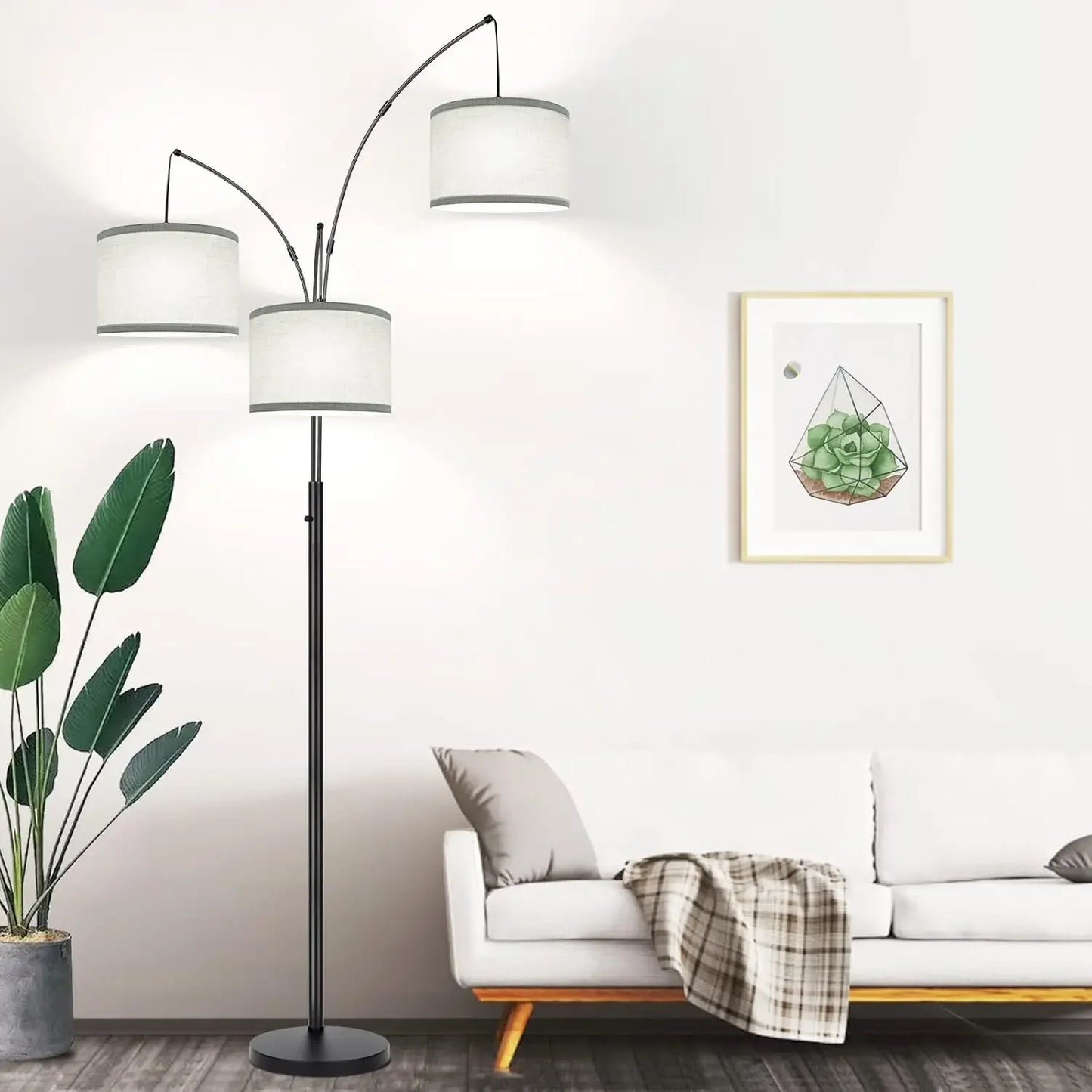 Tall 3 Lights Arc Floor Lamps