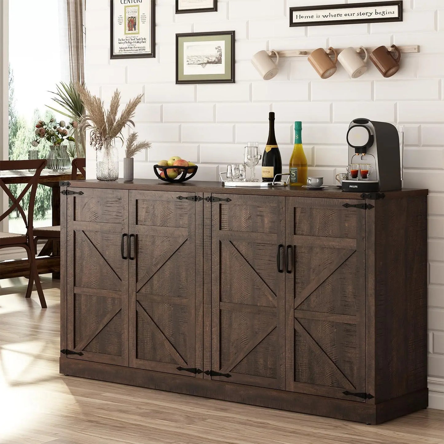 Farmhouse Sideboard Buffet Cabinet with Storage