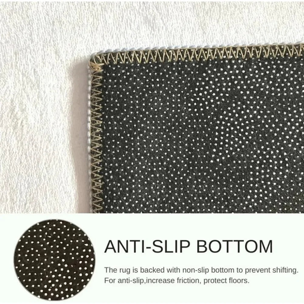 Modern Abstract Black Gold Marble Round Area Rug
