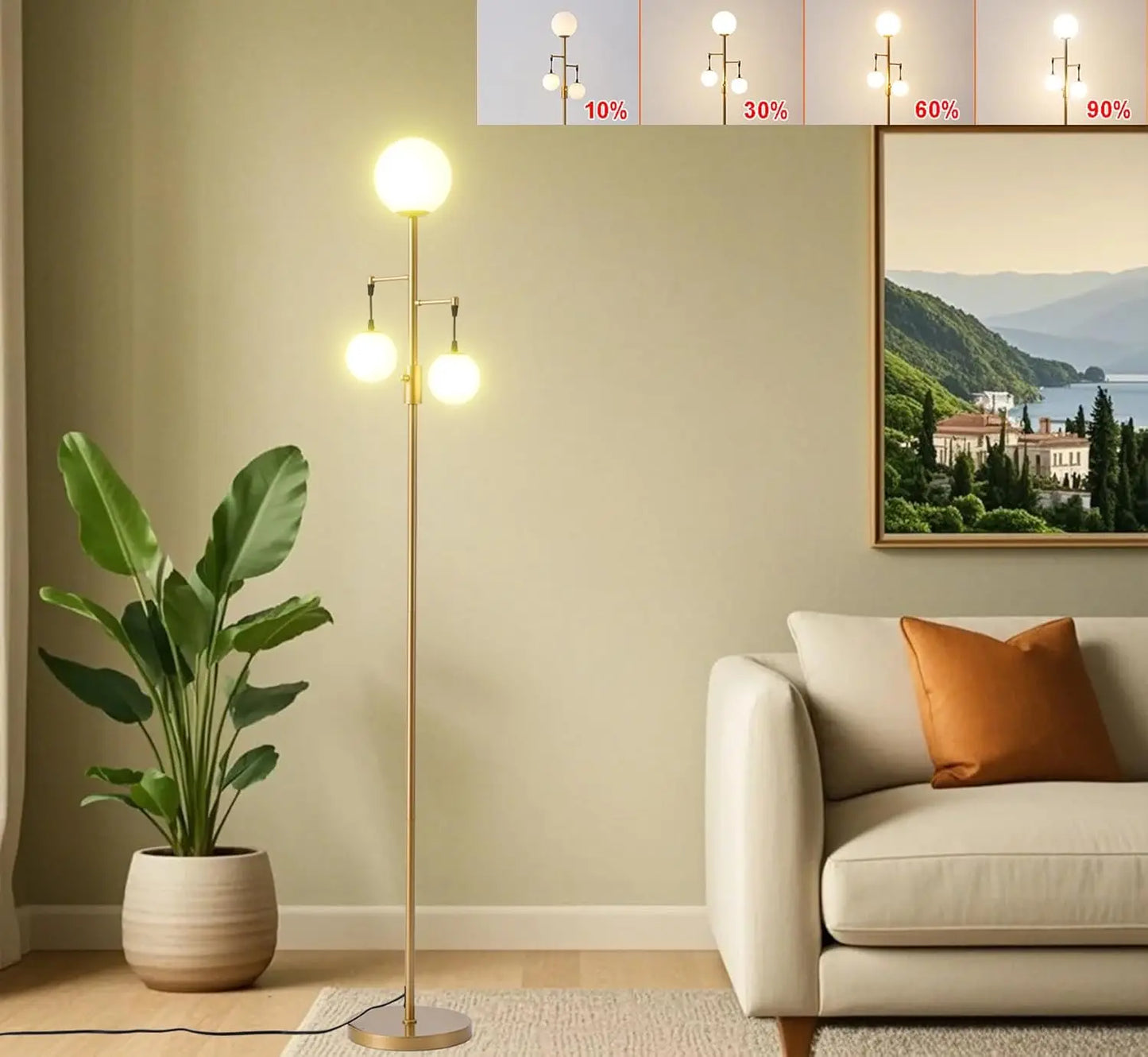 Modern Gold Floor Lamps for Living Room