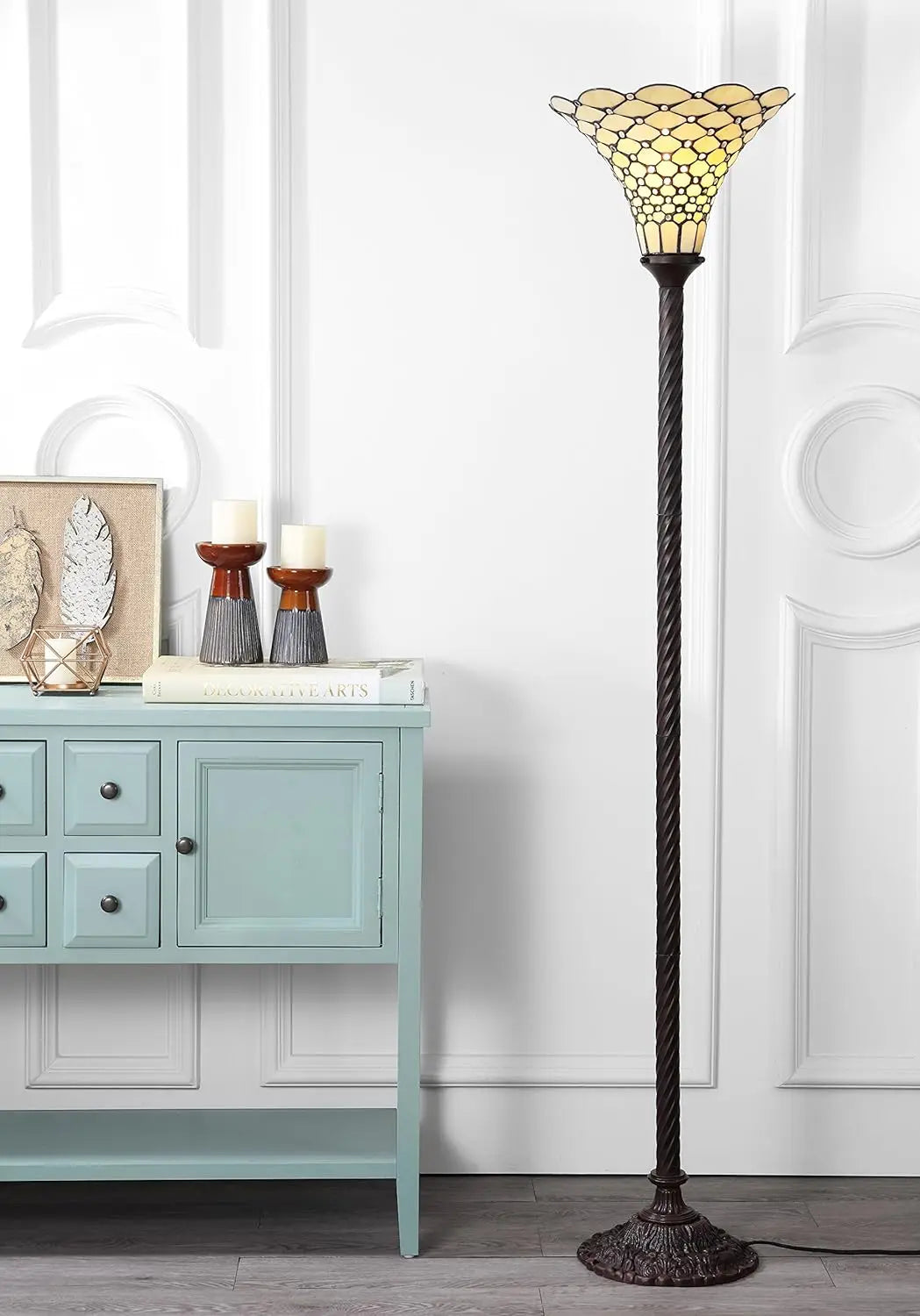 Tiffany Art Nouveau Style Floor Lamp