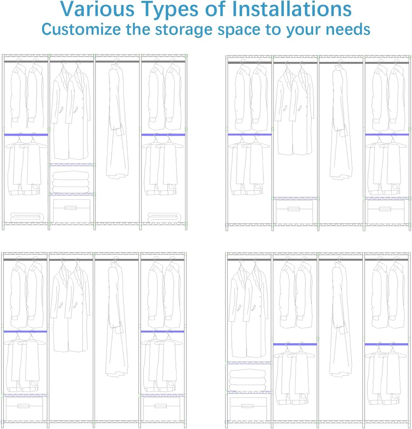Large Covered Clothes Rack for Hanging Clothes