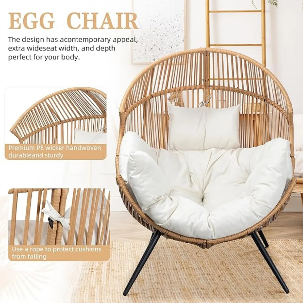 Wicker Rattan Chair with Cushion