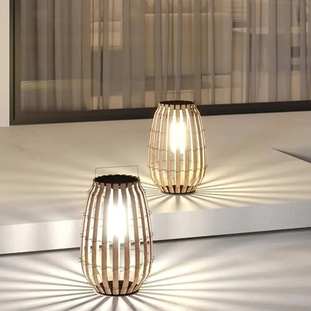 Solar Powered Stainless Steel Rattan Deck Floor Lamp