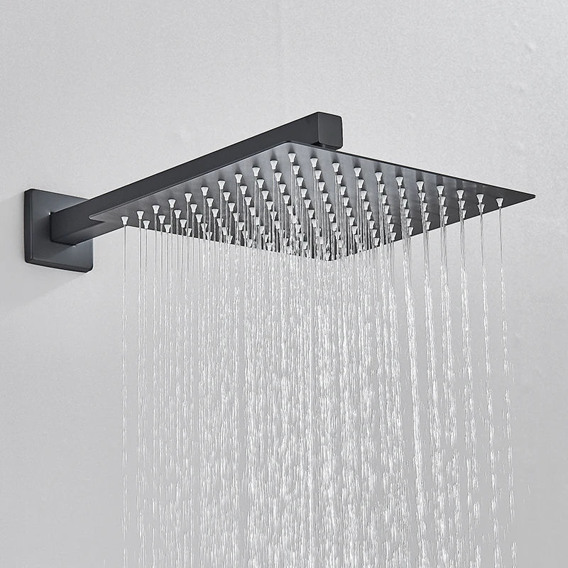 Black Concealed Rain Shower System