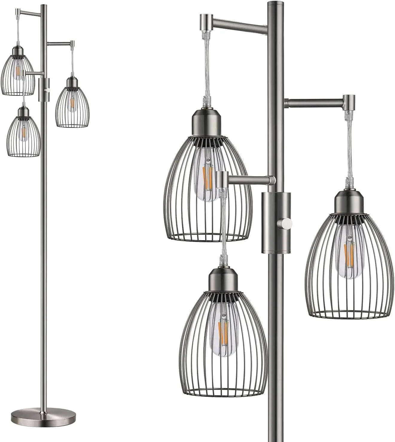 Dimmable Industrial Floor Lamp for Living Room