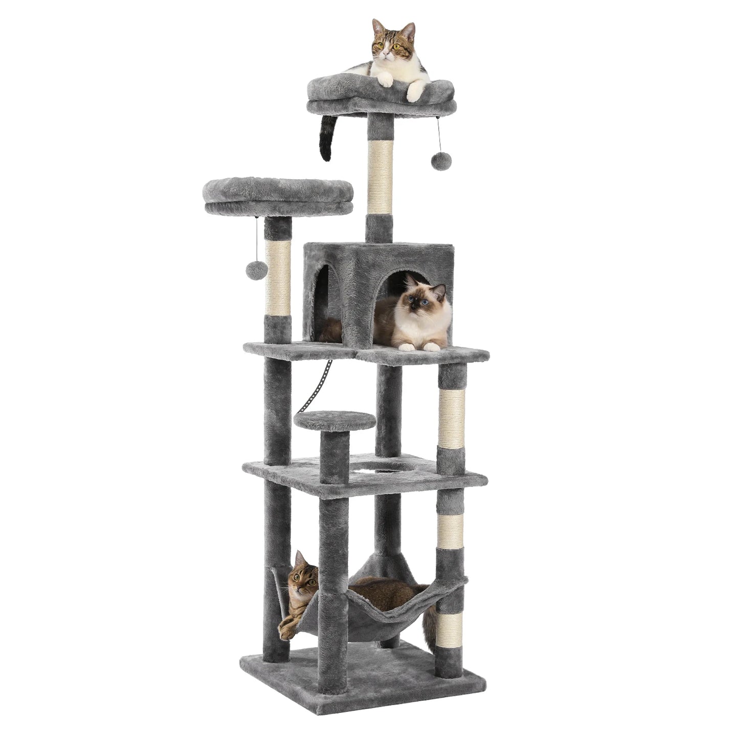 Tall Cat Tower for Indoor Cats Multi-Level
