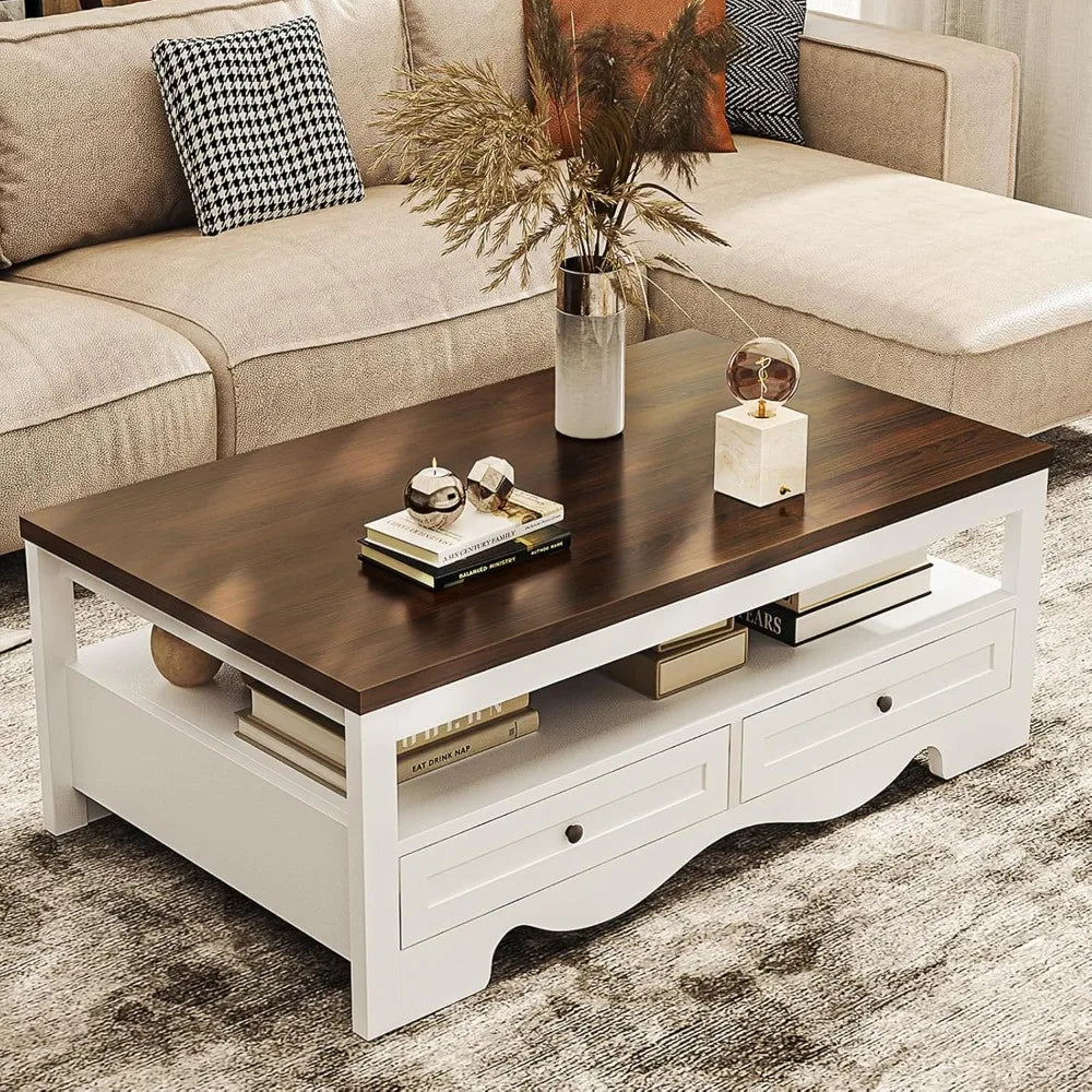 Farmhouse Coffee Table with Storage