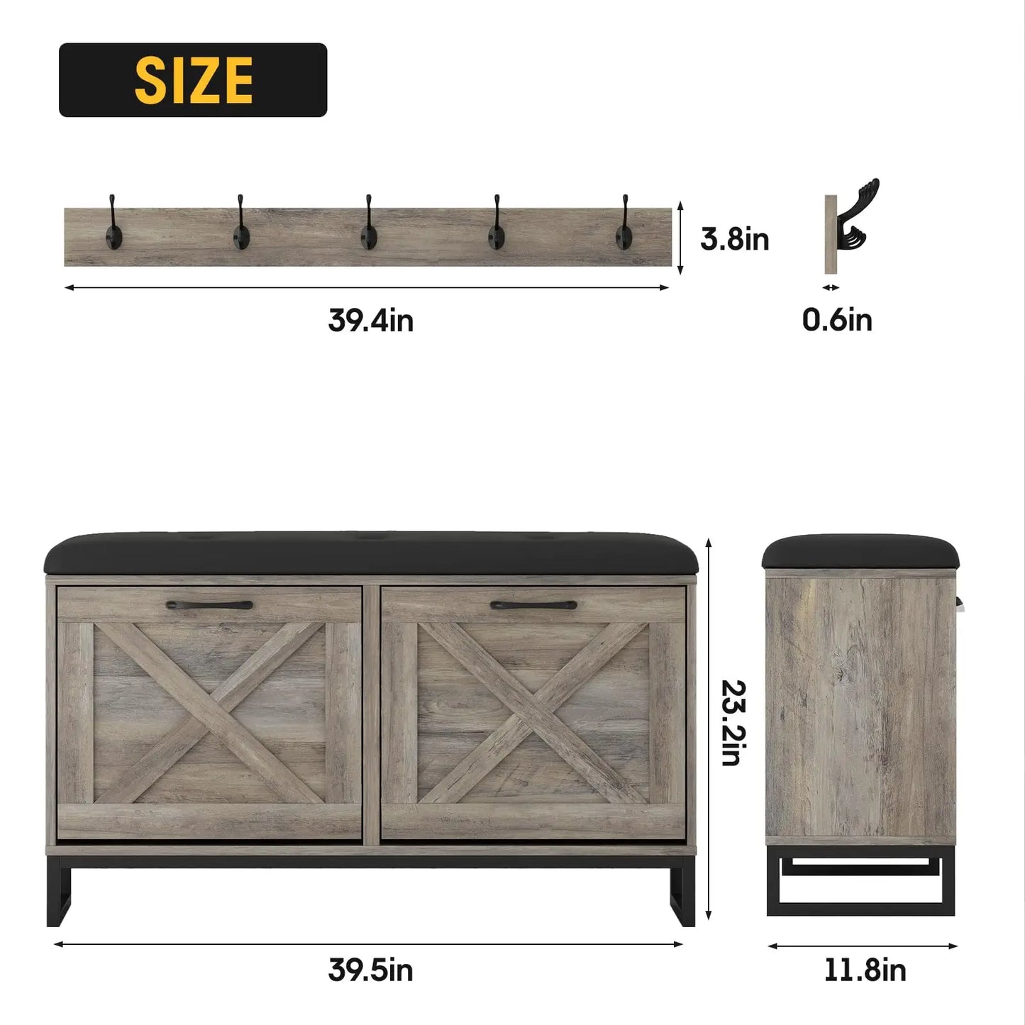 Shoe Storage Bench & Coat Rack