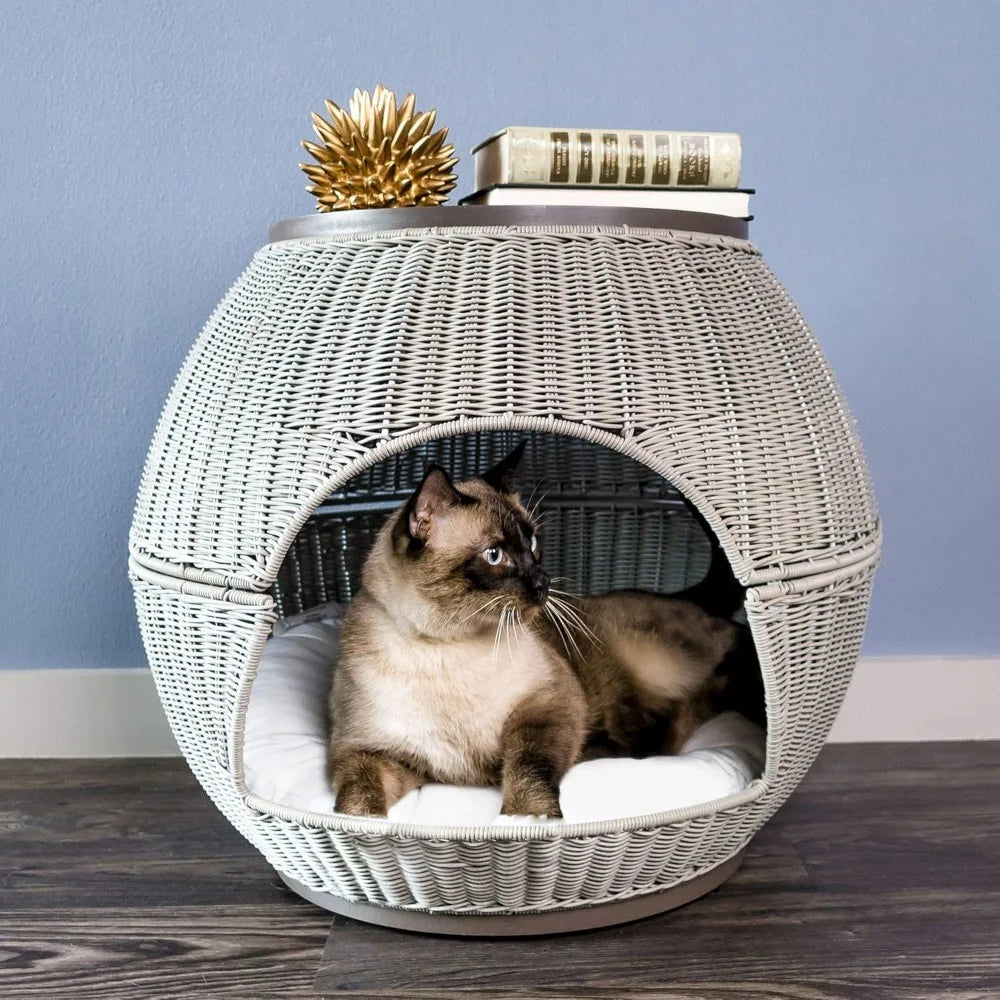 Indoor Multipurpose Pet Bed with Claw-Proof Rattan