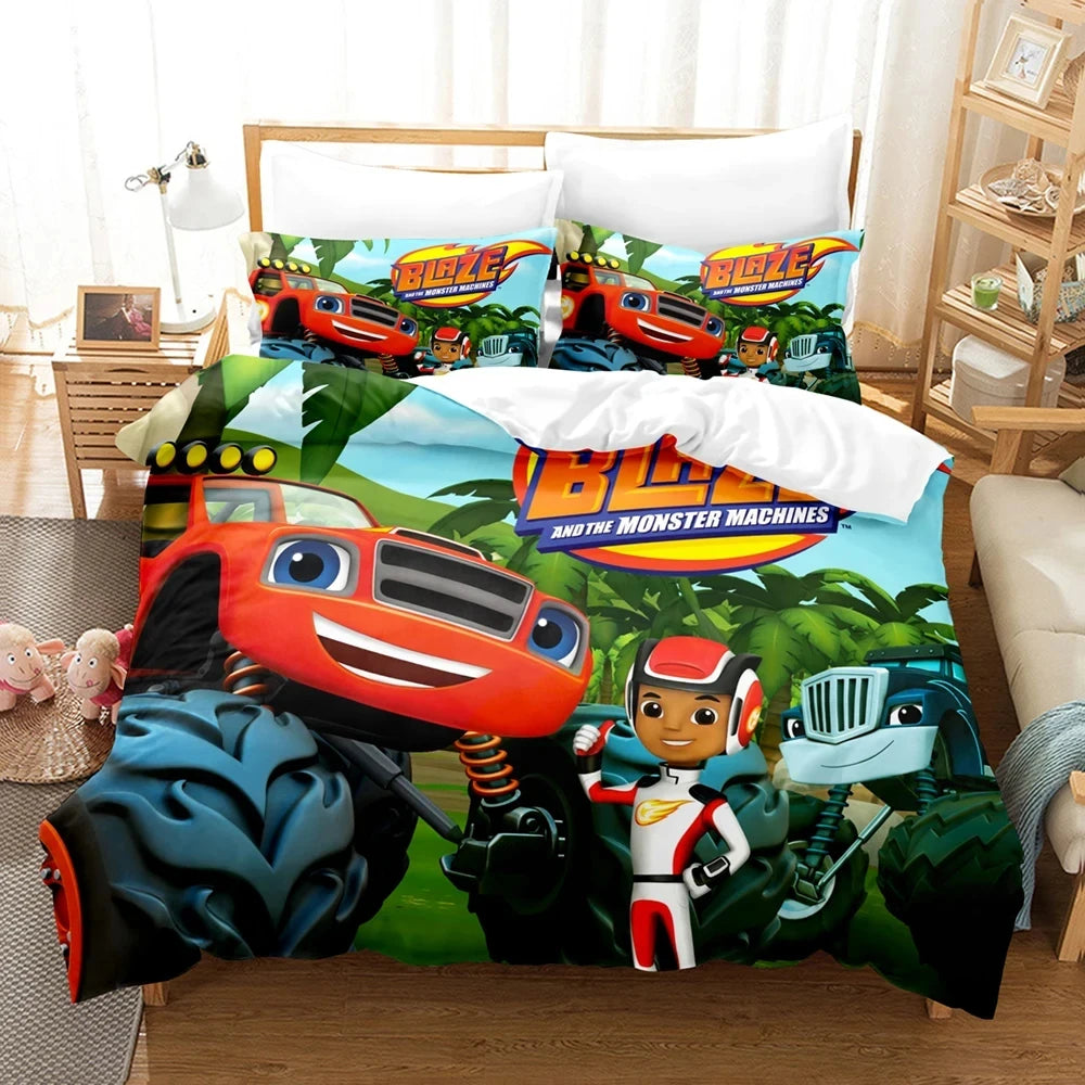 Blaze Cartoon Monster Machines Duvet Bedding Set