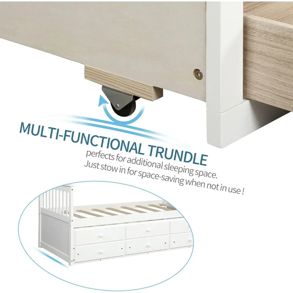 Children's storage double bed with stand