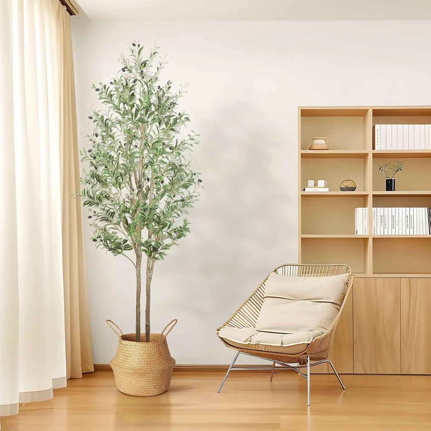 Artificial Olive Tree with Natural Wood Trunk