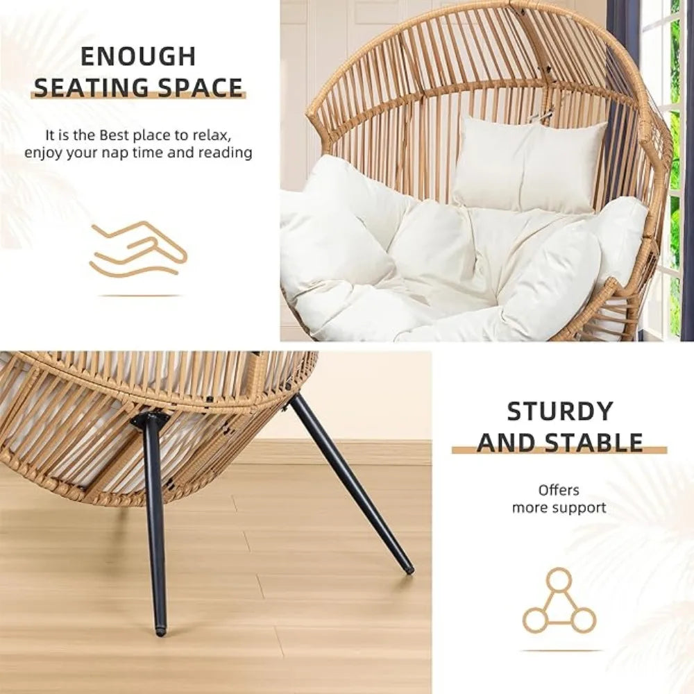 Wicker Rattan Chair with Cushion