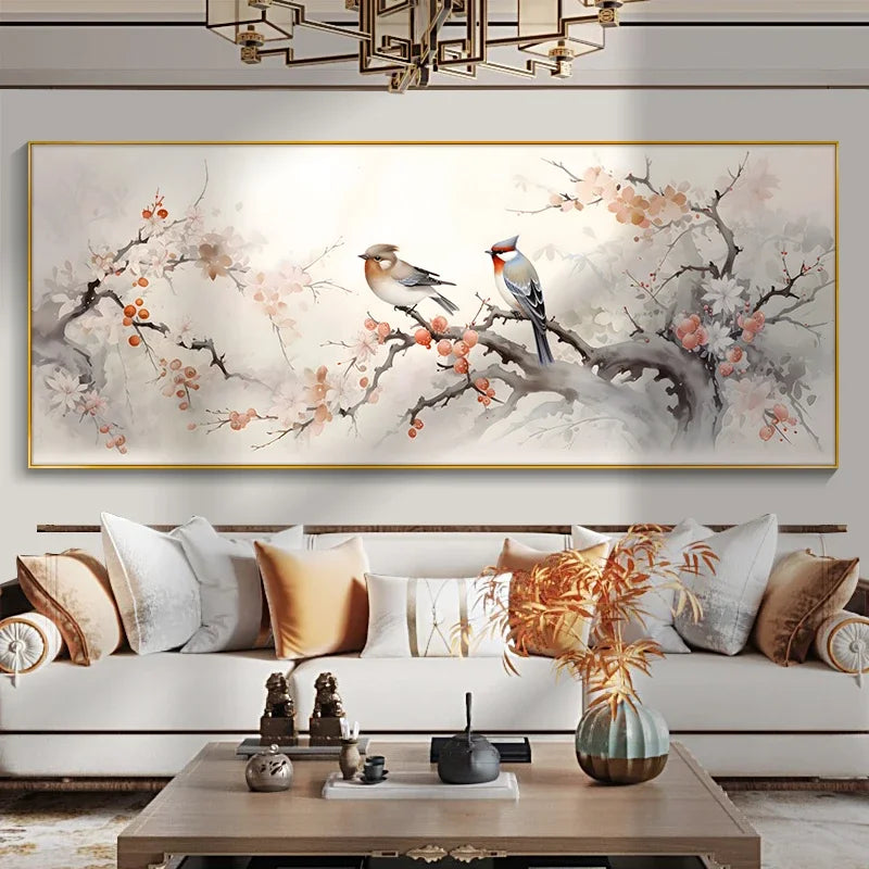 Flower and Bird Traditional Living Room Painting