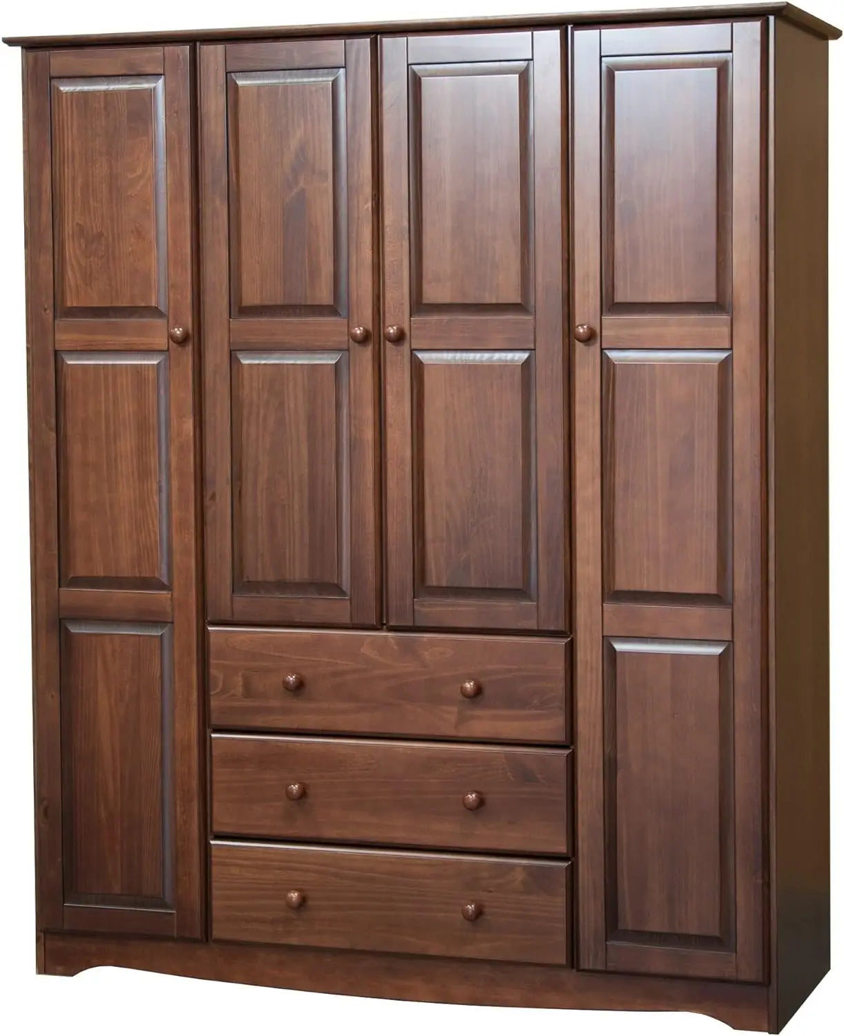 Solid Wood Family Wardrobe Armoire