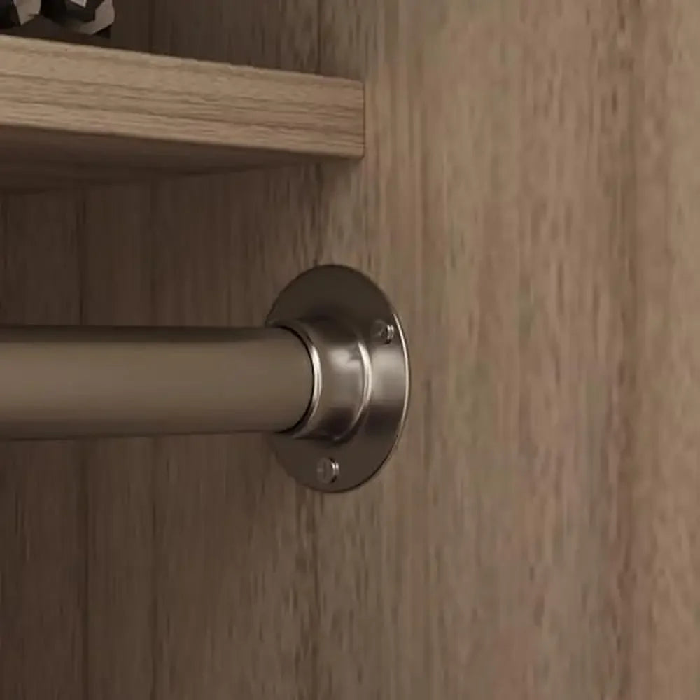 Wardrobe Closet Louver Doors Hanging Rod Shelves Drawers
