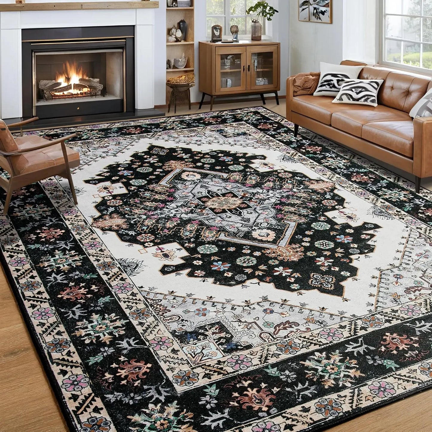 Vintage Black 6X9 Area Rugs For Living Room