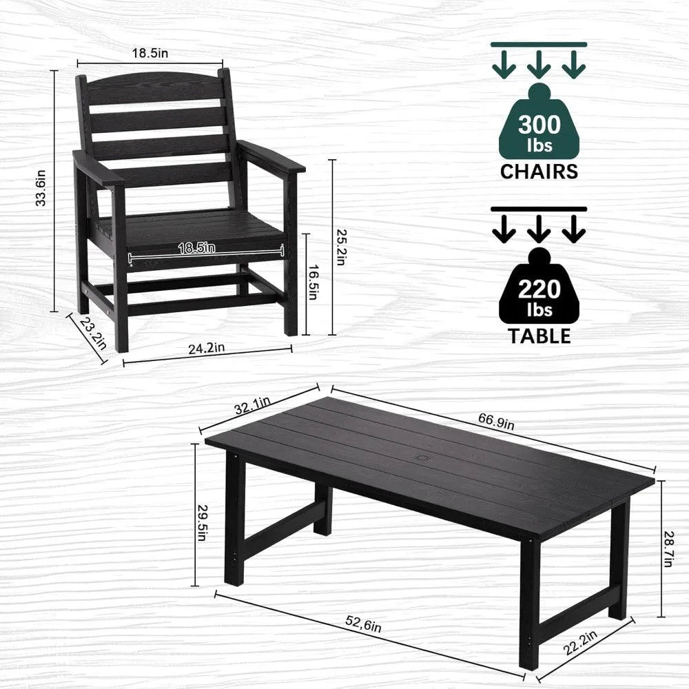 7 Piece Patio Outdoor Dining Set for 6