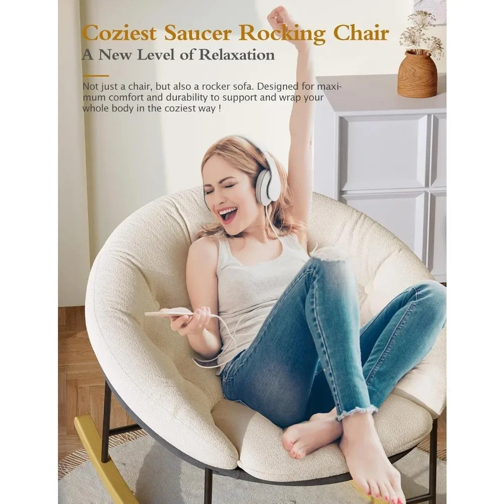 Modern Upholstered Nursery Rocking Chair