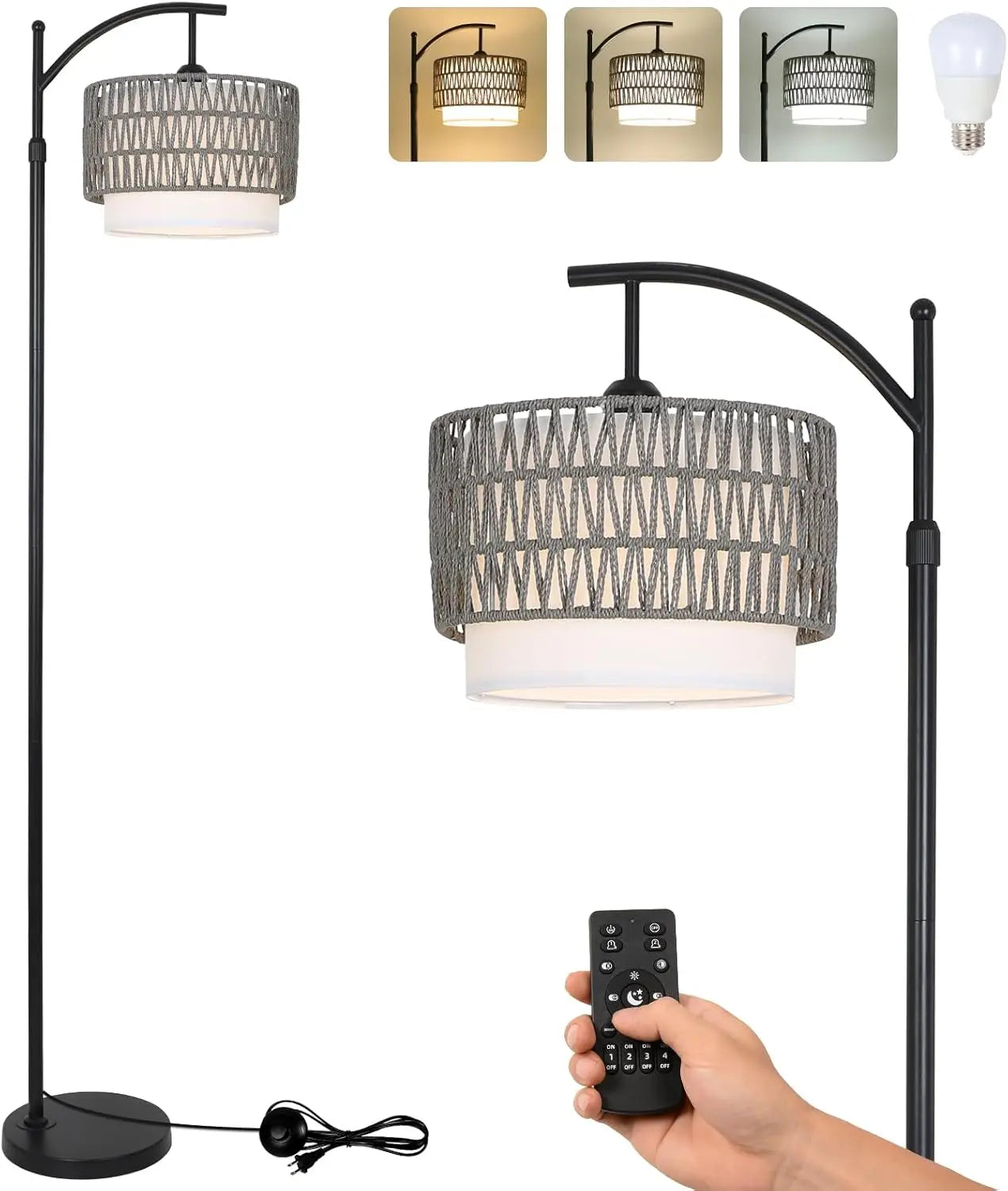 LED Gold Floor Lamp with Remote