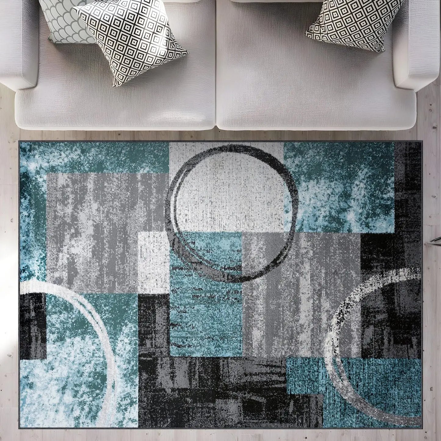 Contemporary Soft Area Rug 7'10" x 10'2" Gray