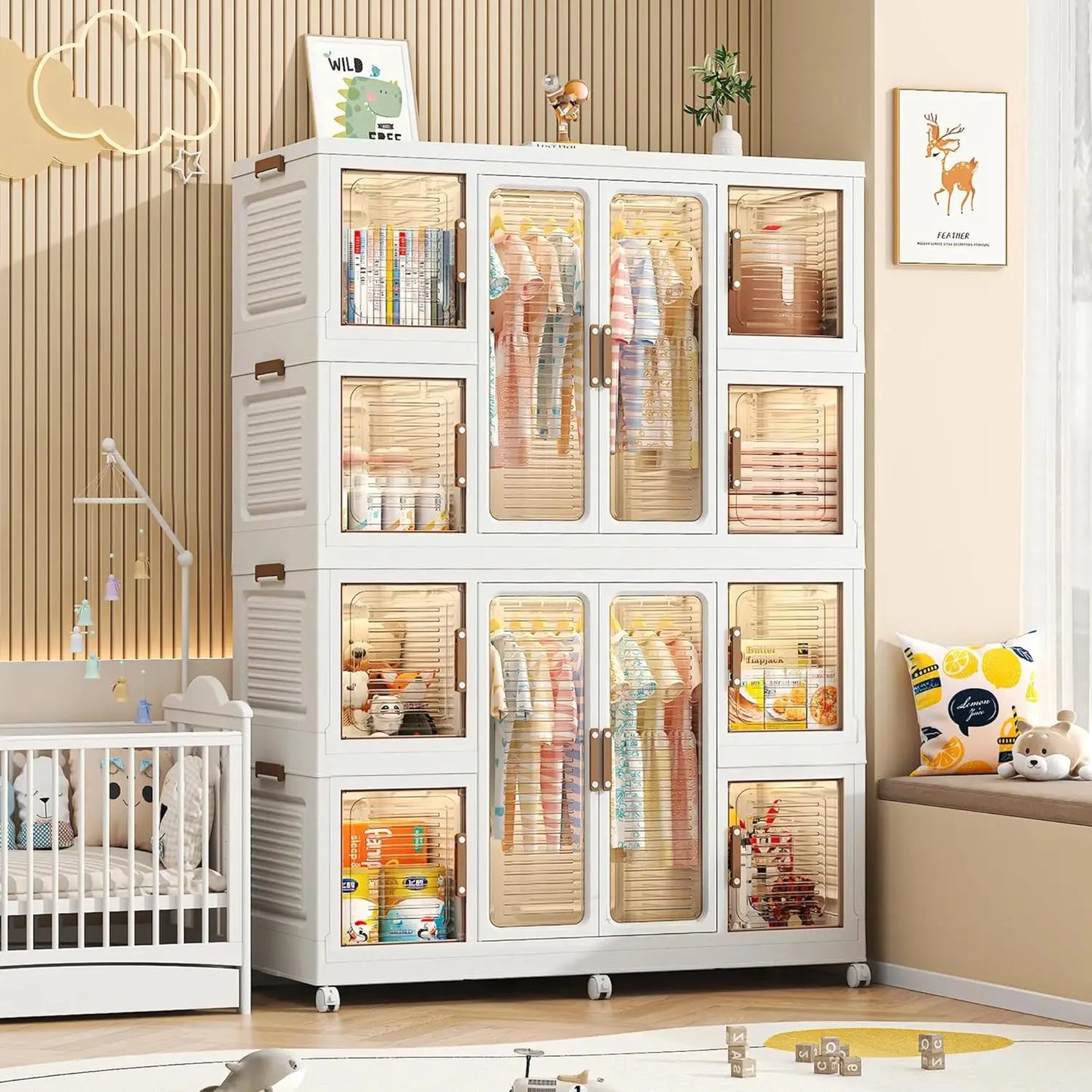 Large Collapsible Wardrobe with Wheels