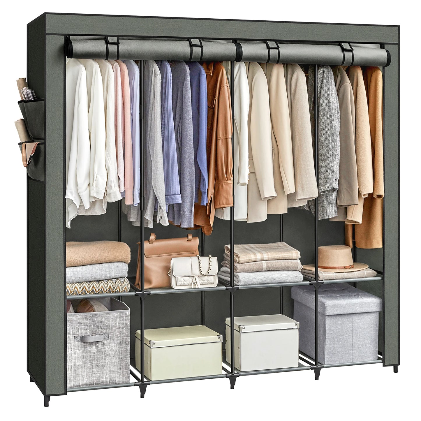 Wardrobe Closet Organizer with Cover
