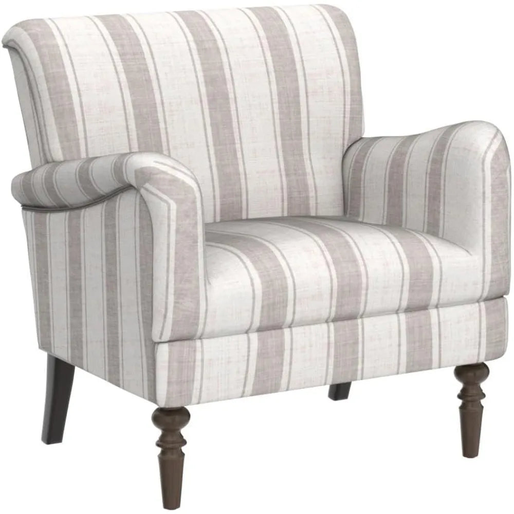 Modern Accent Chair with Arms and Wooden Legs