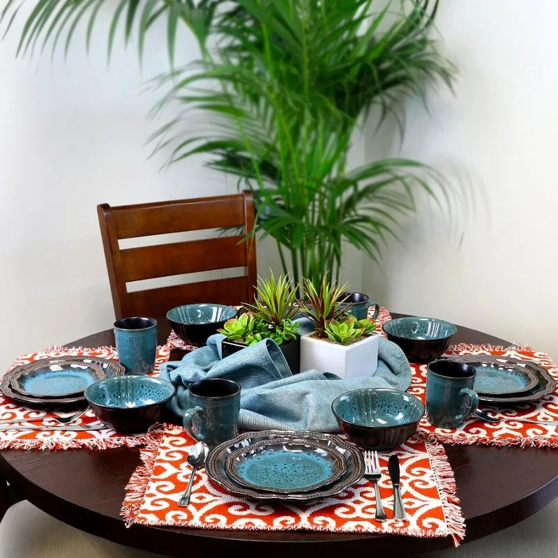 Stoneware Round Oval Dinnerware Dish Set