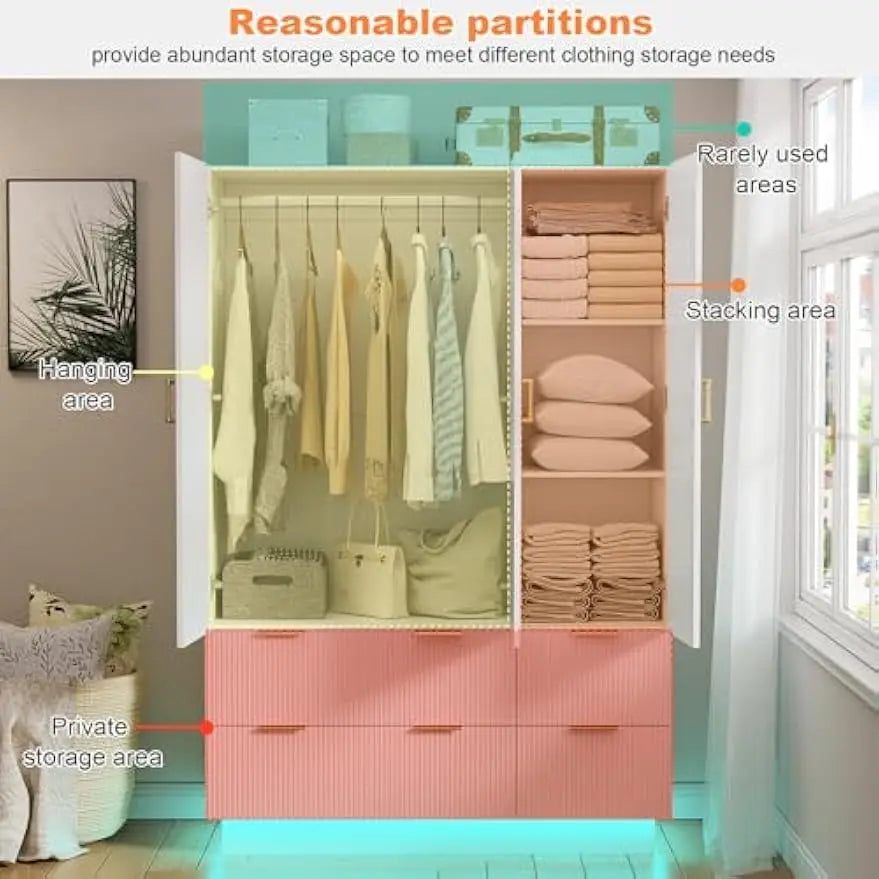 Armoire Wardrobe Closet with 3 Door