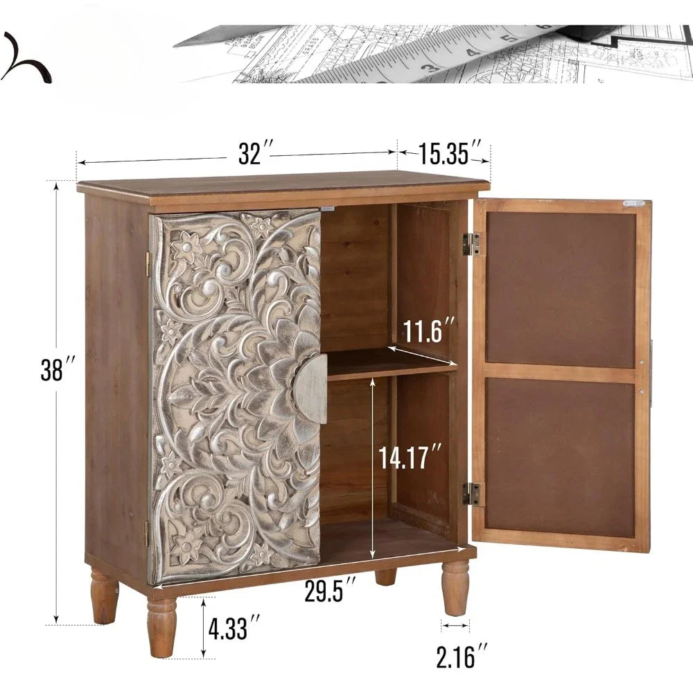 Antique Accent Cabinet with Doors