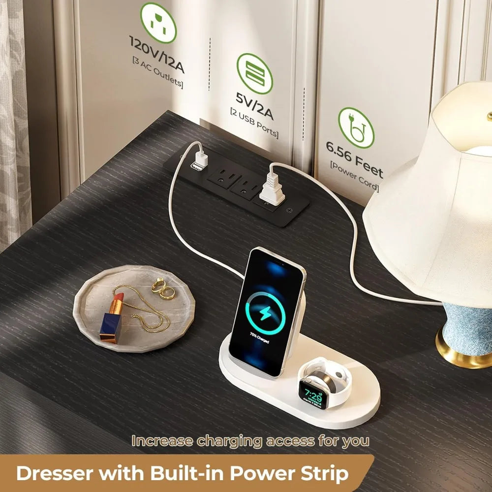 Dresser for Bedroom with Charging Station